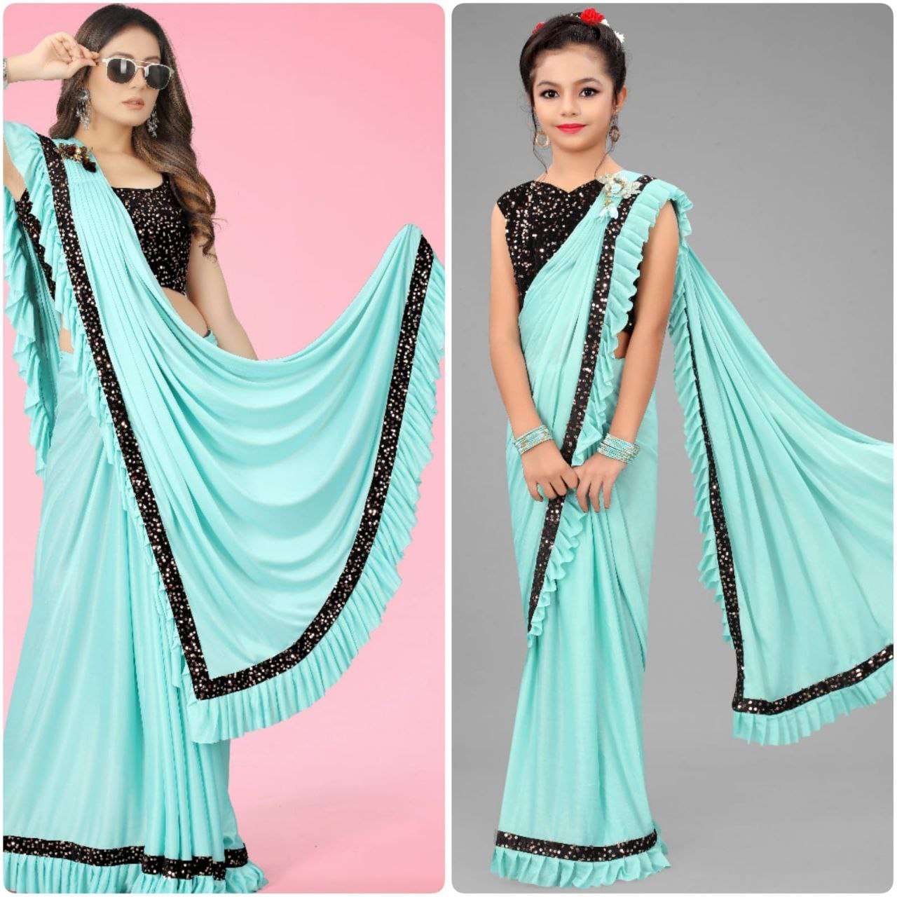 YNF DELTA LYCRA HRC DELTA WHOLESALE KIDS SAREES MANUFACTURER